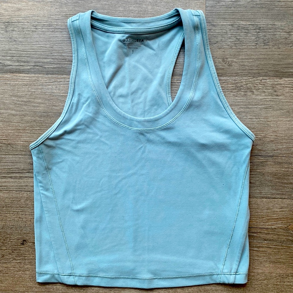 Athleta small shanti crop tank top in pale green